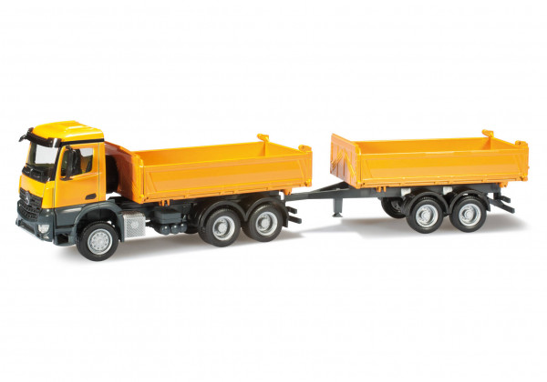 Herpa 302524 H0 - LKW-Modell: Mercedes-Benz Arocs S Meiller Tandemkipper-Hängerzug