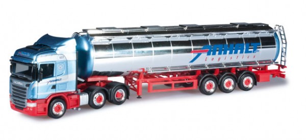 Herpa 913713 H0-LKW-Modell: Chemie-Tank-Sattelzug, vom Typ; Scania R 13 HL / (Highline)