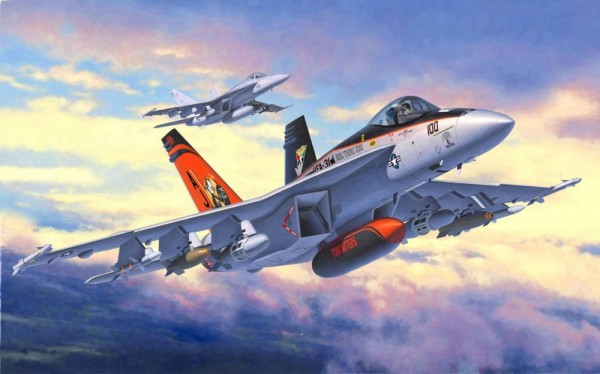 Revell-Flugzeugmodell, 63997 Modell-Set mit &quot;F/A-18 E Super Hornet&quot;