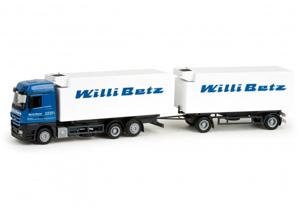 Herpa 158381 H0 - LKW-Modell: Wechselbrücken-Hängerzug mit Wechsel-Kühlkoffer von &quot;Willi Betz&quot;