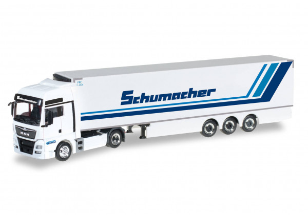 Herpa 306263 H0-LKW-Modell: MAN TGX XXL Euro6 Kühlkoffer-Sattelzug &quot;Spedition Schumacher&quot;