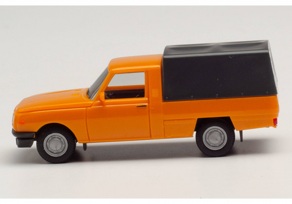 Herpa 420938 H0 - PKW-Modell: Wartburg 353 Trans `85 mit Plane (orange)