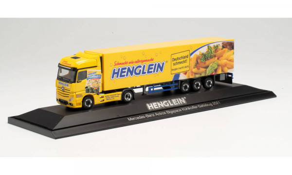 Herpa 122177 H0-LKW-Modell: Gigaspace-Kühlkoffersattelzug, vom Typ; MB-Actros, &quot;HENGLEIN&quot;