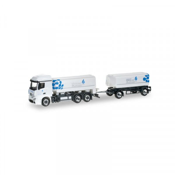 Herpa 915861 H0-LKW-Modell: Benzin-Tank-Hängerzug, vom Typ; Mercedes-Benz Actros - Streamspace