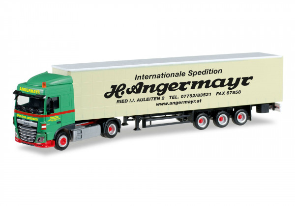 Herpa 306096 H0-LKW-Modell: DAF XF SC Euro 6 Gardinenplanen-Sattelzug &quot;Angermayr&quot; (A)