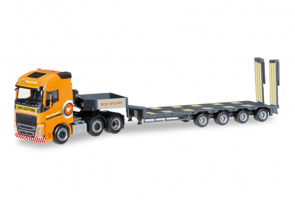 Herpa 306409 H0-LKW-Modell: Volvo FH Gl. 6x2 Semitieflade-Sattelzug &quot;v.d.Vlist&quot; (NL)