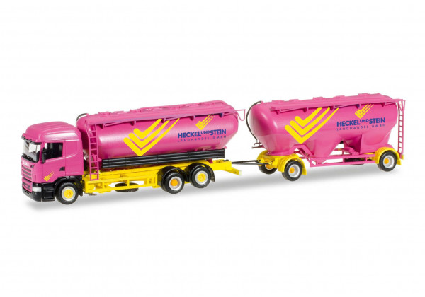 Herpa 305594 H0-LKW-Modell: Scania R HL Eutersilo-Hängerzug &quot;Heckel &amp; Stein&quot;