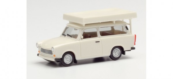 Herpa-Fahrzeugmodell, 024181-002 PKW-Modell: Trabant 601 Universal mit Dachzelt im Fahrzustand
