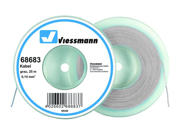 Viessmann 68683 25m - Kabelspule/ Litze, 0,14 mm² in grau